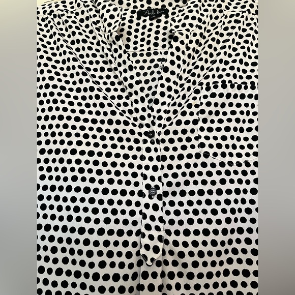 Antilia Femme Polka Dot Button Down Blouse - Picture 2 of 7